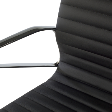 executive chair black low back natural leather natural skin fixed armrests 8