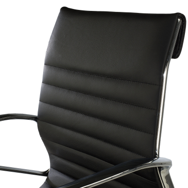 executive chair black low back natural leather natural skin fixed armrests 9
