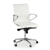 Office chair Design Cagliari, white structure, low back, faux leather