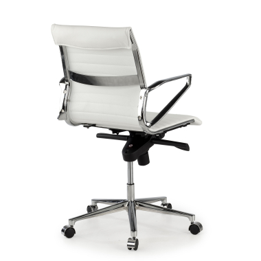 executive chair white low back natural leather natural skin fixed armrests 4