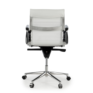 executive chair white low back natural leather natural skin fixed armrests 5