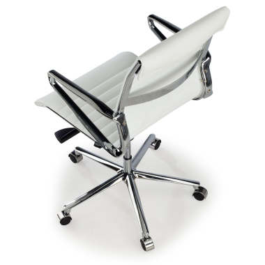 executive chair white low back natural leather natural skin fixed armrests 6