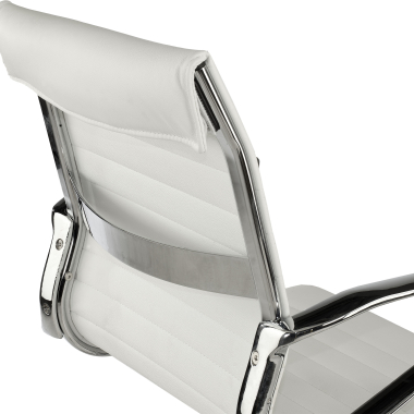 executive chair white low back natural leather natural skin fixed armrests 8