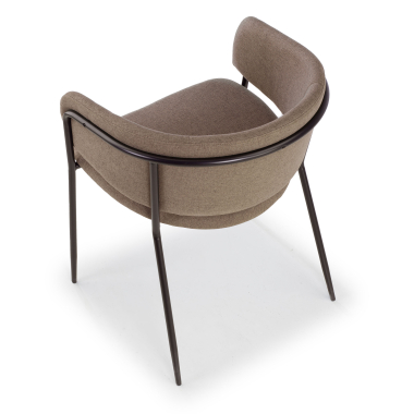 visitor chair brown margot fabric fixed armrests 7