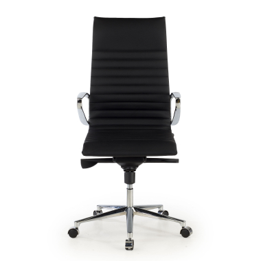executive chair black high back natural leather natural skin fixed armrests 3