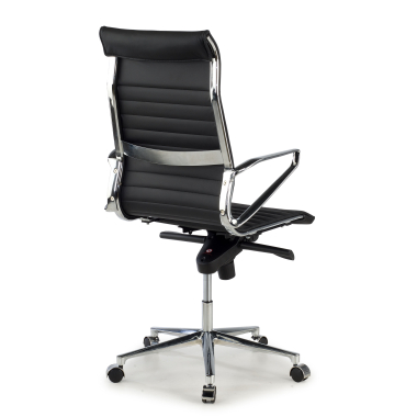 executive chair black high back natural leather natural skin fixed armrests 5