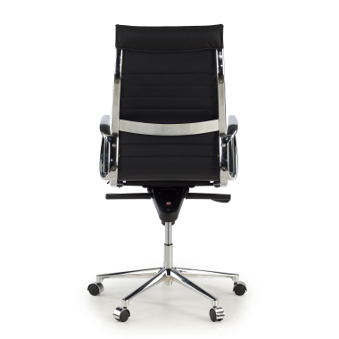 executive chair black high back natural leather natural skin fixed armrests 6
