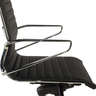 executive chair black high back natural leather natural skin fixed armrests 8