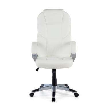 office chair white kiel synthetic leather upholstered armrests 3