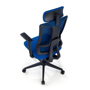 ergonomic chair blue black frame mesh 3d adjustable armrests lumbar support headrest 7
