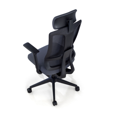 ergonomic chair gray black frame mesh 3d adjustable armrests lumbar support headrest 7