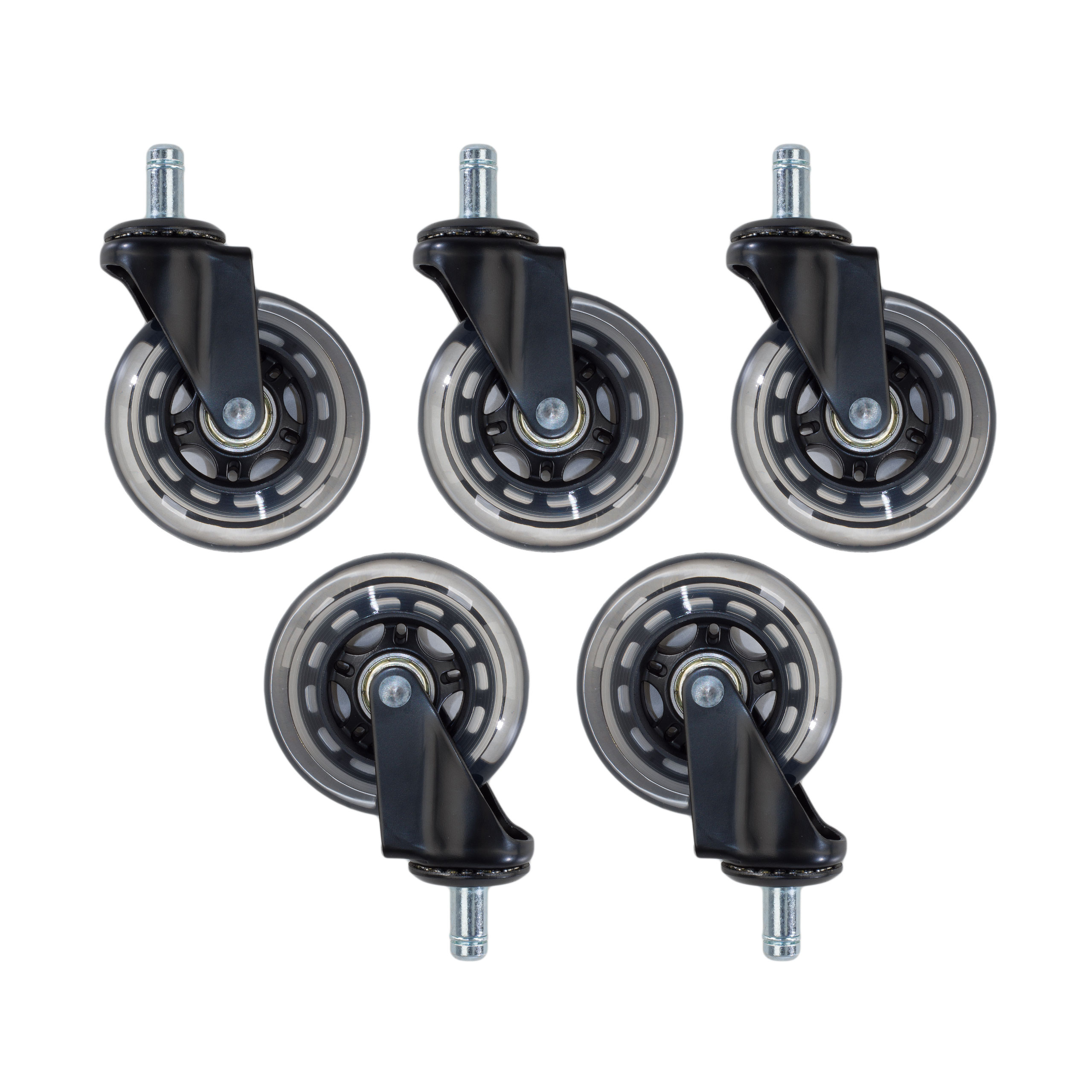 11x75mm silent wheel set, modern design, transparent