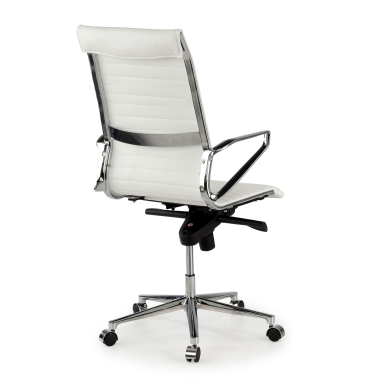 executive chair white high back natural leather natural skin fixed armrests 6