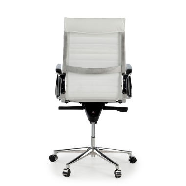 executive chair white high back natural leather natural skin fixed armrests 7