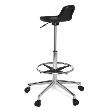 work and laboratory stool black maxwork 41 plastic no armrests 7