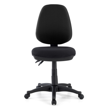 office chair black without arms fabric no armrests 3