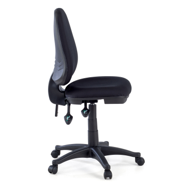 office chair black without arms fabric no armrests 4
