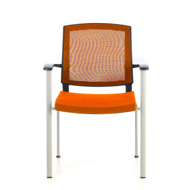 visitor chair orange adam mesh fixed armrests 2