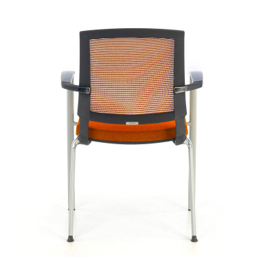 visitor chair orange adam mesh fixed armrests 3