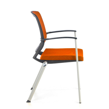 visitor chair orange adam mesh fixed armrests 4