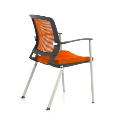 visitor chair orange adam mesh fixed armrests 5