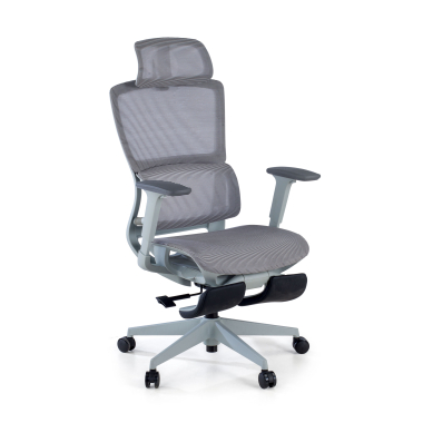 ergonomic chair gray with footrest mesh 3d adjustable armrests double lumbar support headrest extendable footrest 1