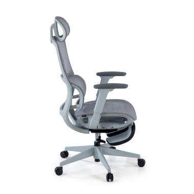 ergonomic chair gray with footrest mesh 3d adjustable armrests double lumbar support headrest extendable footrest 4
