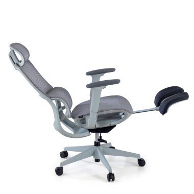 ergonomic chair gray with footrest mesh 3d adjustable armrests double lumbar support headrest extendable footrest 5
