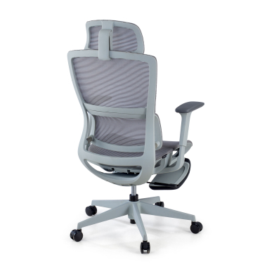 ergonomic chair gray with footrest mesh 3d adjustable armrests double lumbar support headrest extendable footrest 6