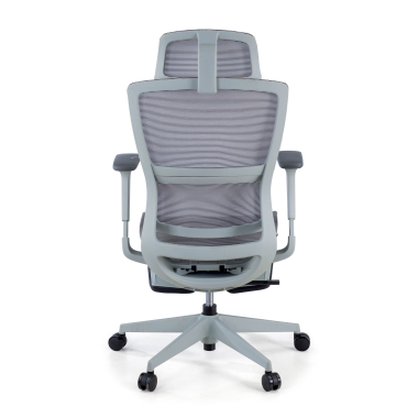 ergonomic chair gray with footrest mesh 3d adjustable armrests double lumbar support headrest extendable footrest 7