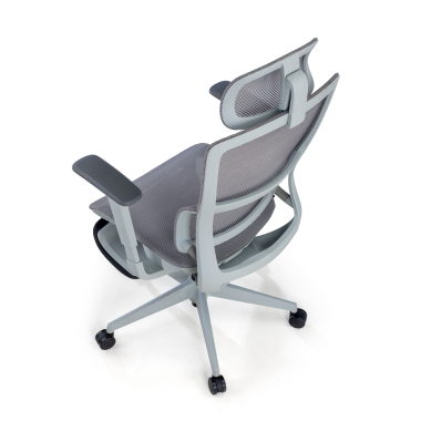 ergonomic chair gray with footrest mesh 3d adjustable armrests double lumbar support headrest extendable footrest 8