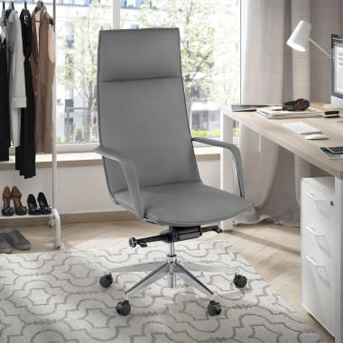 office chair gray hamilton synthetic leather fixed armrests 2