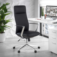 Belfast Office Chair, aluminium arms, eco-leather