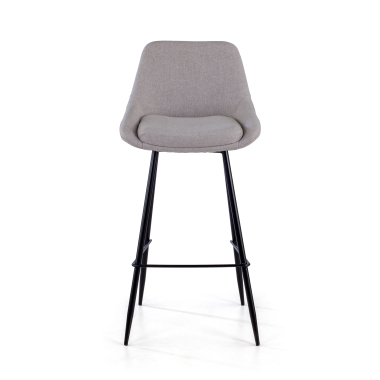 stool gray giselle fabric upholstered armrests 3