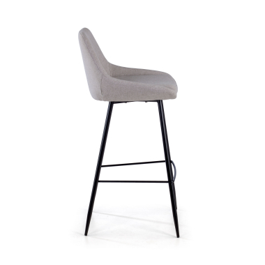 stool gray giselle fabric upholstered armrests 6