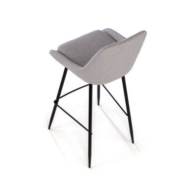 stool gray giselle fabric upholstered armrests 5