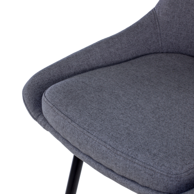 stool anthracite giselle fabric upholstered armrests 4