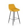 Giselle Upholstered Stool, Ergonomic and Black frame