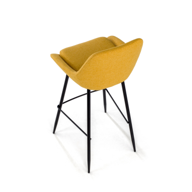 stool yellow giselle fabric upholstered armrests 8