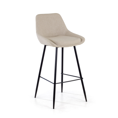 stool beige giselle fabric upholstered armrests 1