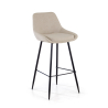 Giselle Upholstered Stool, Ergonomic and Black frame