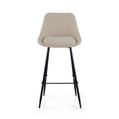 stool beige giselle fabric upholstered armrests 3
