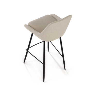 stool beige giselle fabric upholstered armrests 8