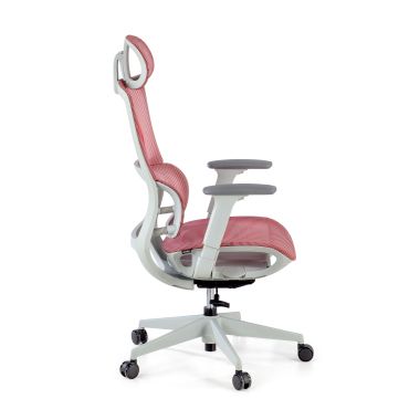 ergonomic chair white red white frame mesh 3d adjustable armrests double lumbar support headrest 7