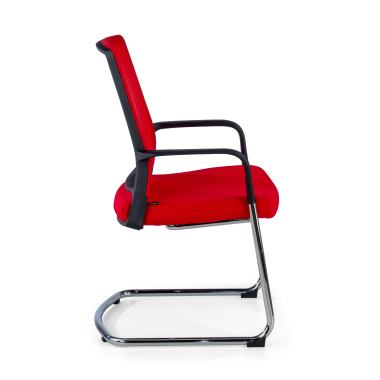 visitor chair red breathable mesh mesh fixed armrests 4