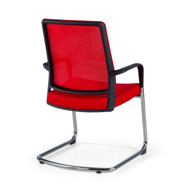 visitor chair red breathable mesh mesh fixed armrests 7