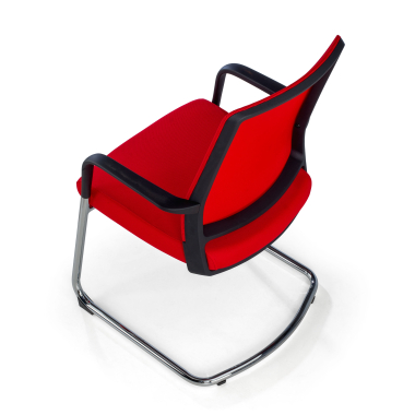 visitor chair red breathable mesh mesh fixed armrests 8
