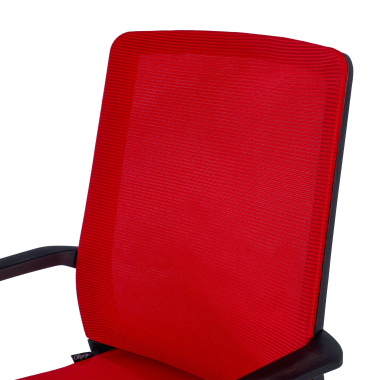 visitor chair red breathable mesh mesh fixed armrests 5