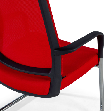 visitor chair red breathable mesh mesh fixed armrests 6