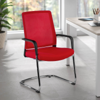 Visitor chair Bali, sled base, ergonomic mesh backrest
